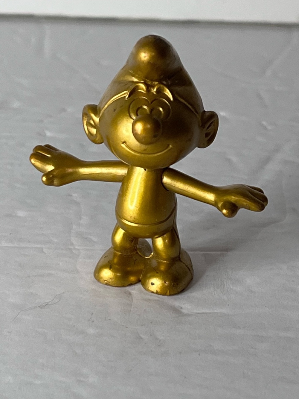 JAKKS Gold Smurf Figure 3" Plastic 2008 Peyo Lafig 50th Anniversary Toy